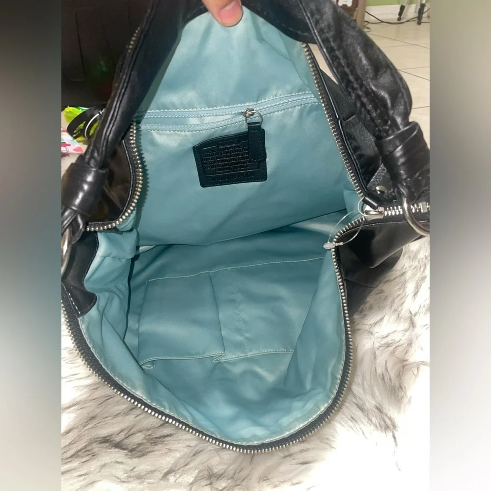 Vintage Coach🖤Black hobo bag slouch purse work bag travel bag
